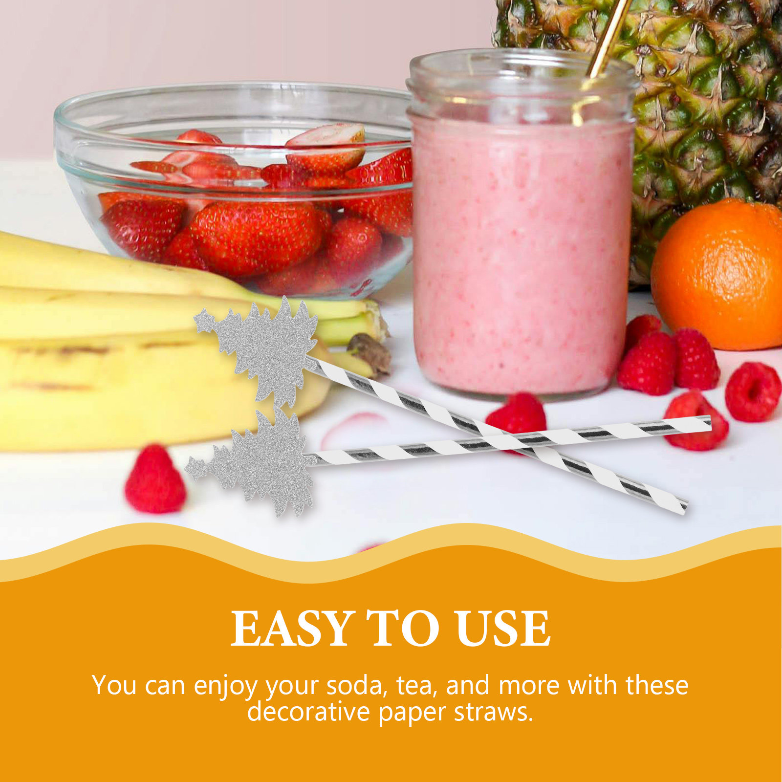Paper Straw Color - 25Pcs Christmas Tree Disposable Paper Straws