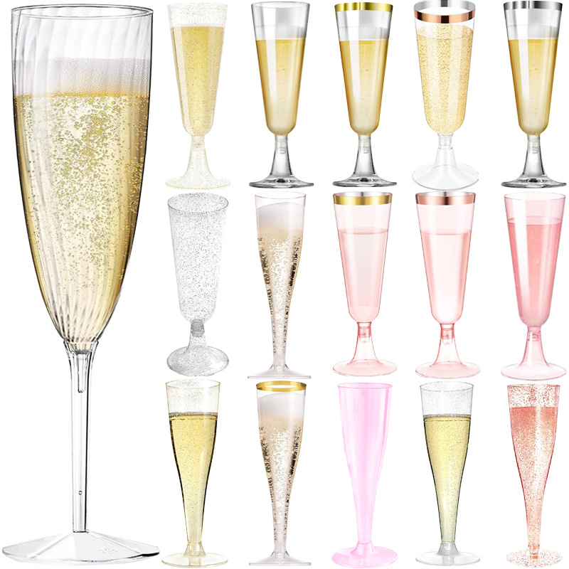 Plastic Cup 50Pcs - 50pcs Disposable Plastic Champagne Glasses Cocktail