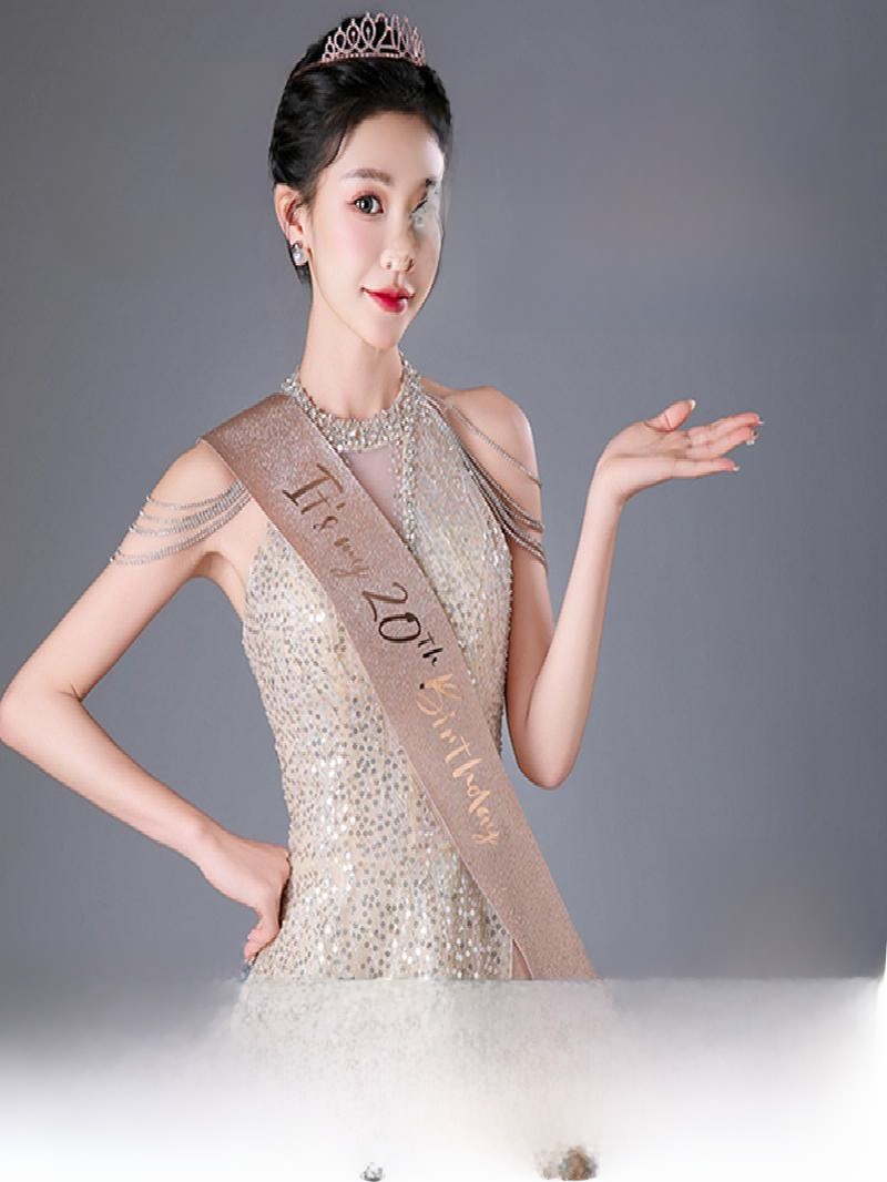 Champagne Gold Sparkle Crown S - đánh giá và giá Birthday Sash Glitter