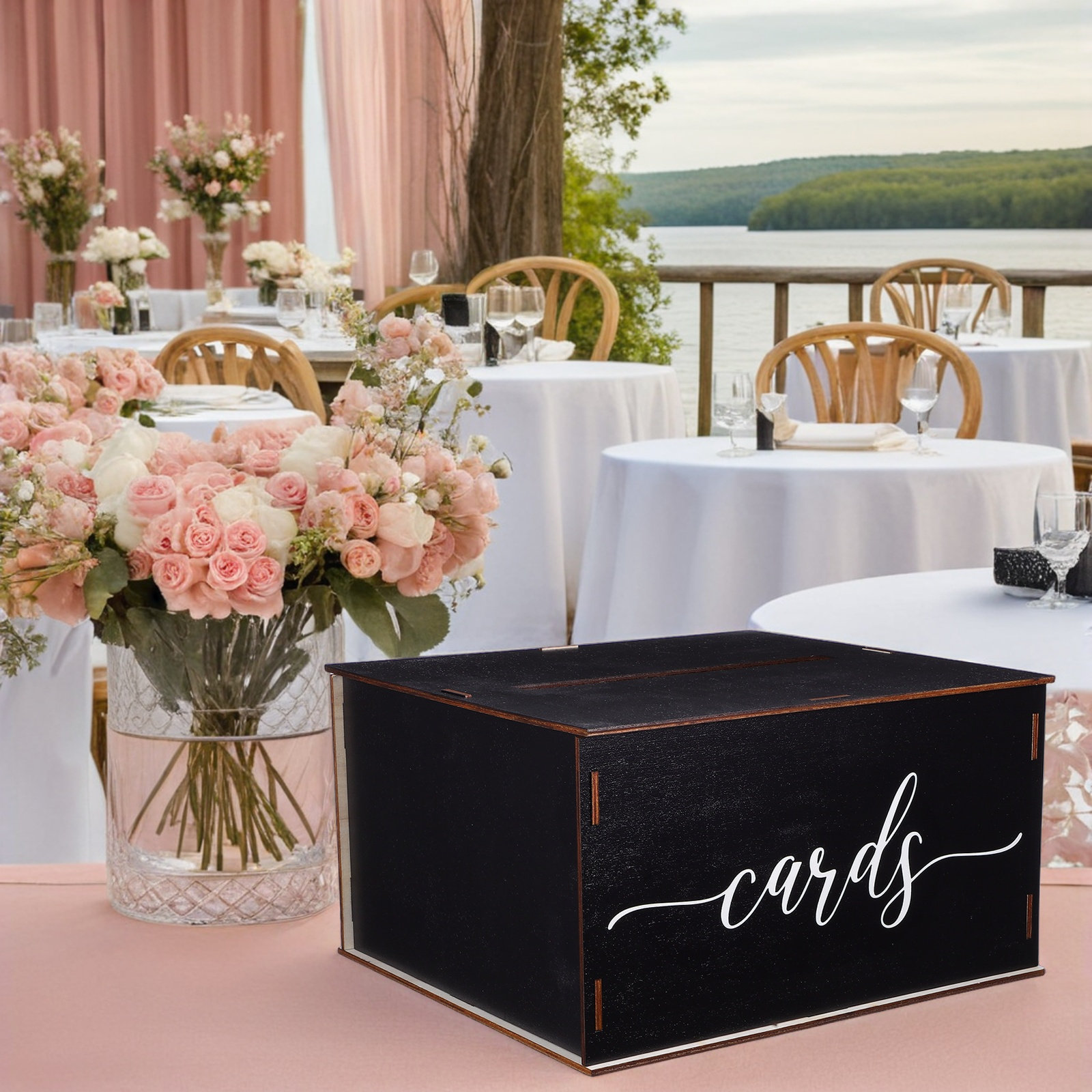 Wooden Card Box Wedding Rustic - đánh giá và giá Event Party Box