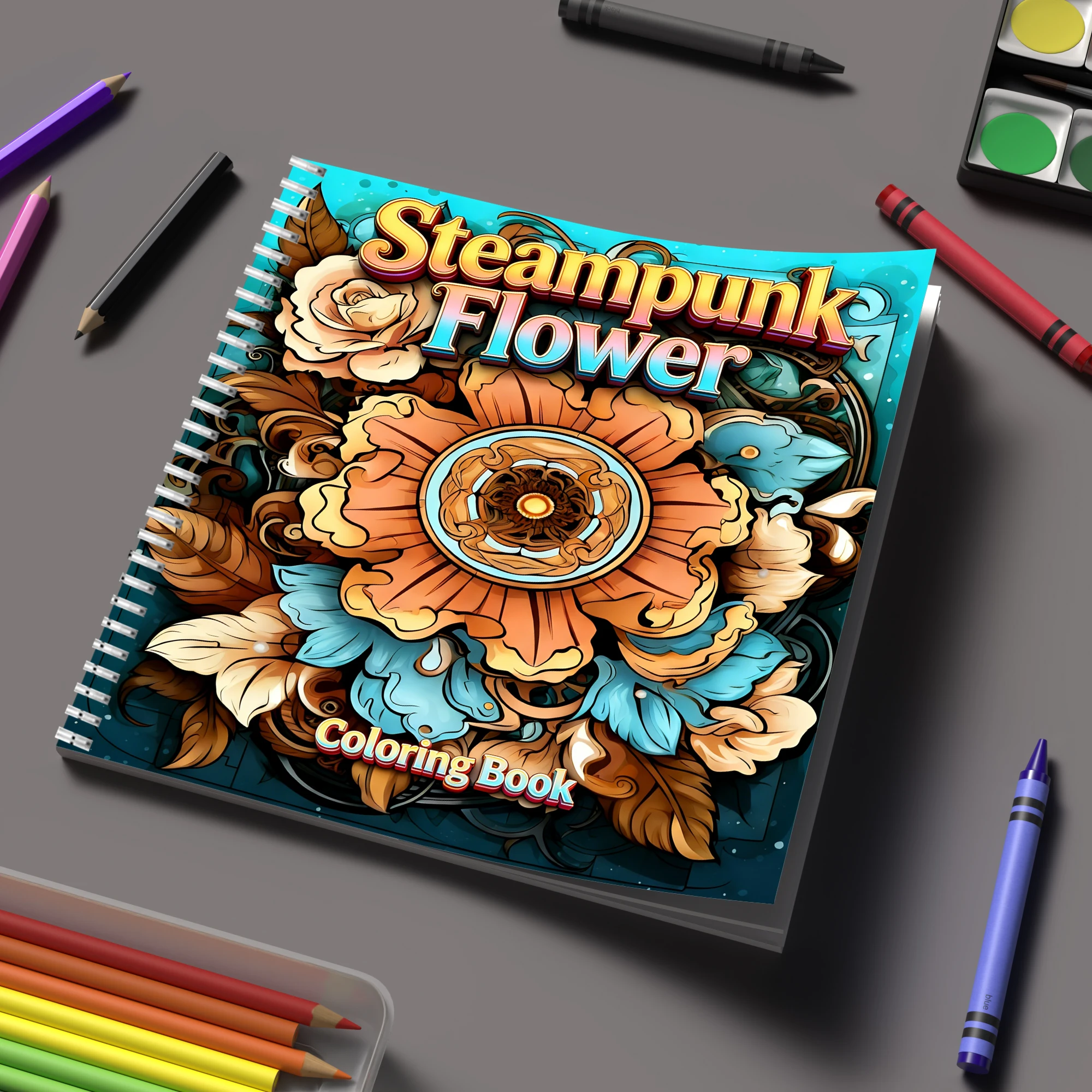 Coloring Book Steampunk Flower - đánh giá và giá Supply Event