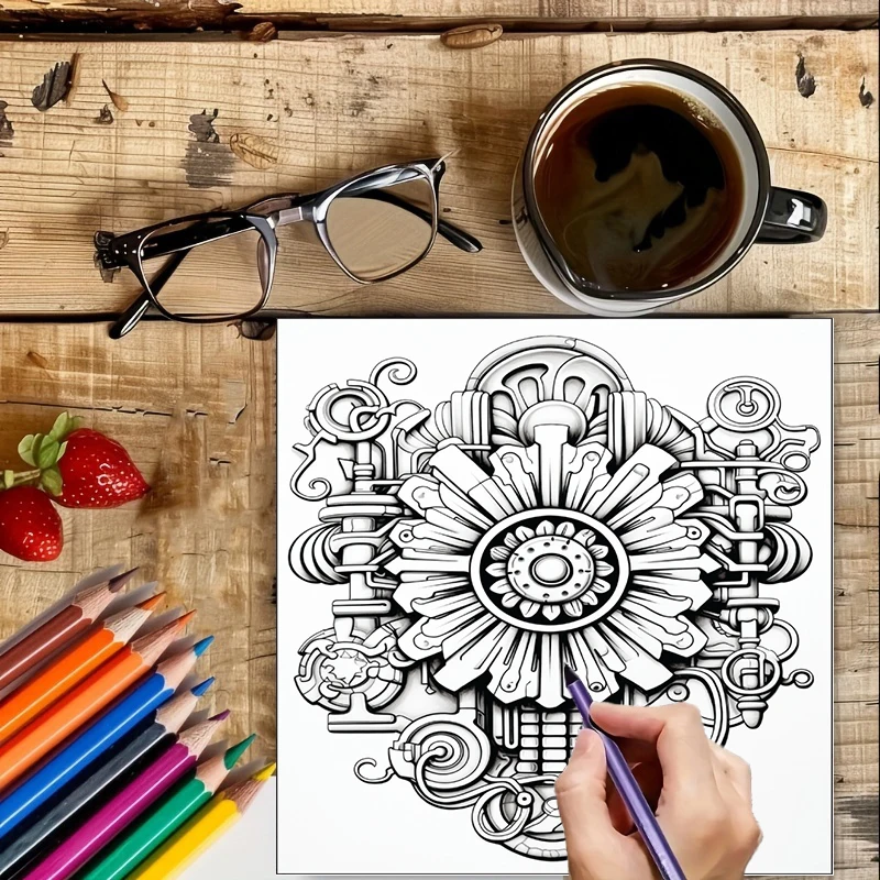 Coloring Book Steampunk Flower - đánh giá và giá Supply Event