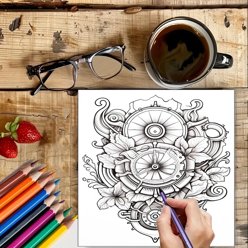 Coloring Book Steampunk Flower - đánh giá và giá Supply Event